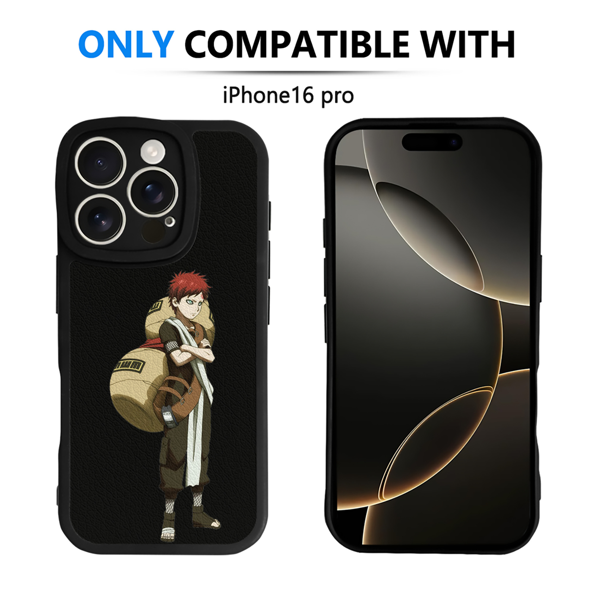 （画像用） NARUTO -ナルト- ガアラ Gaara 【iPhone 16シリーズ対応】シリコンスマホケース（レザー調） 材質：シリコン